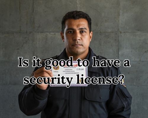 a guard holding his security license