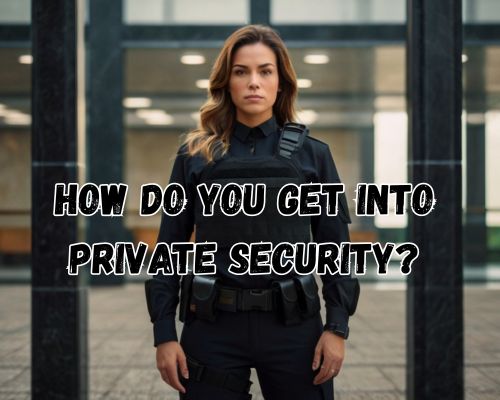 Lady bodyguard on watch, fully focused.